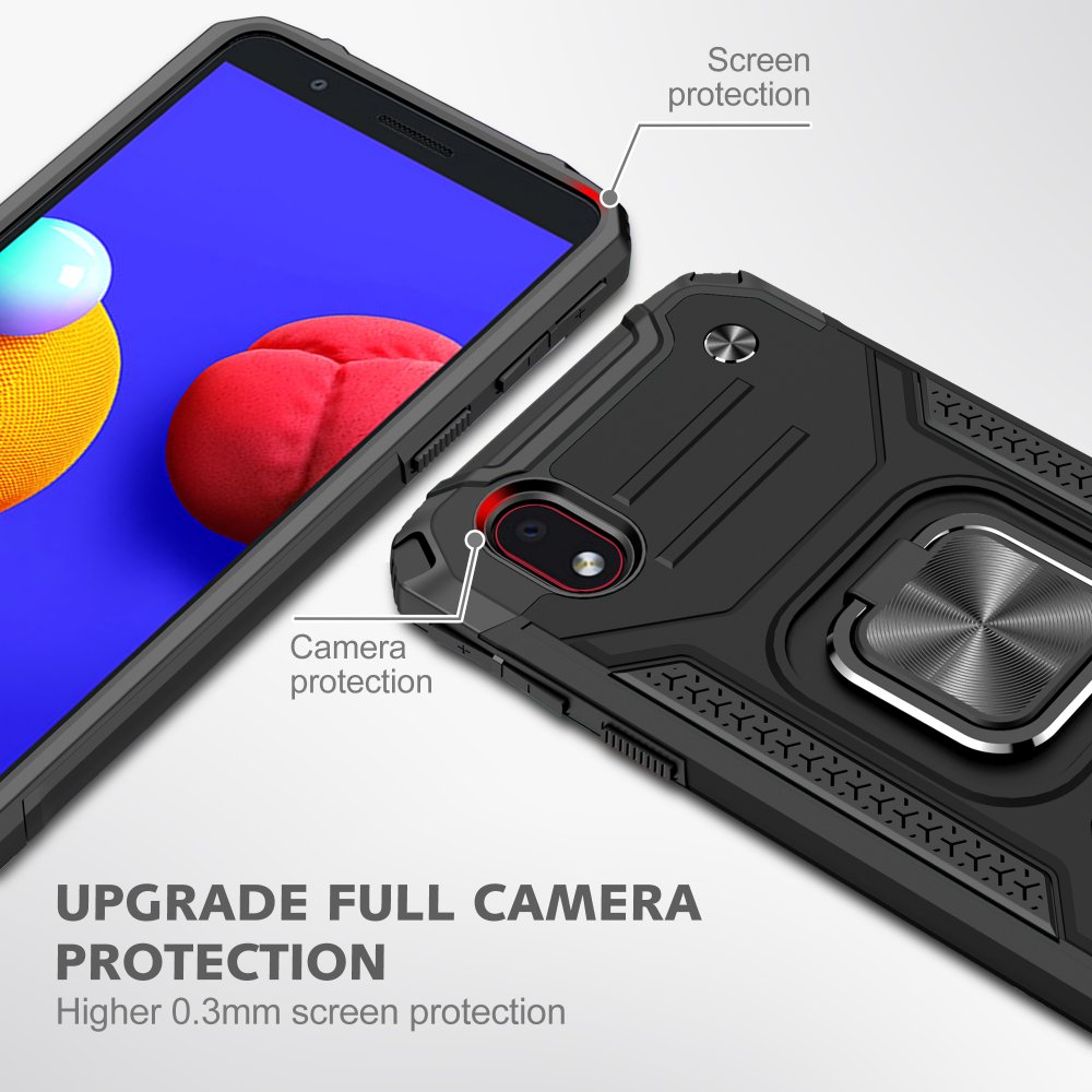  Samsung Galaxy A01 Core Kılıf Zegna Yüzüklü Silikon Kapak - Siyah