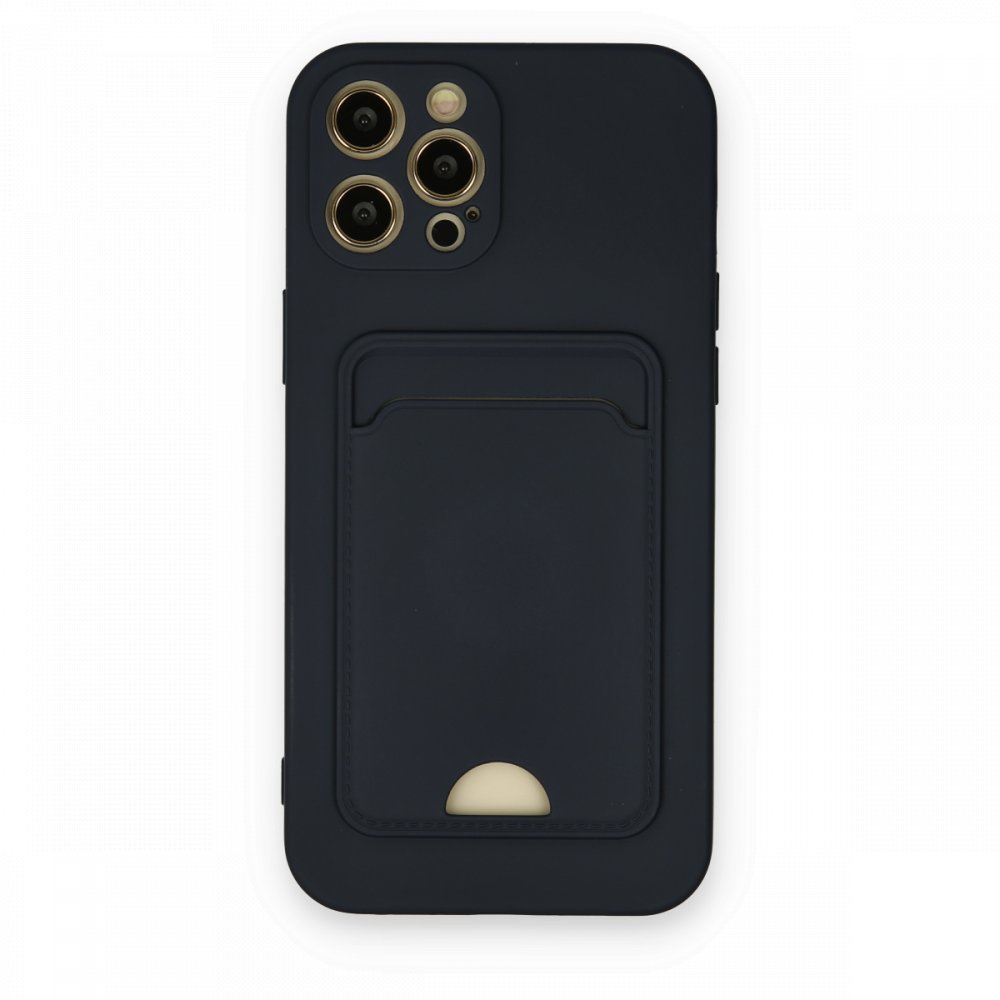  iPhone 12 Pro Max Kılıf Kelvin Kartvizitli Silikon - Lacivert