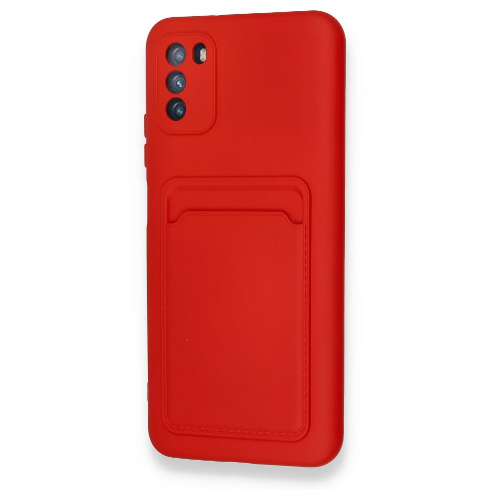  Xiaomi Pocophone M3 Kılıf Kelvin Kartvizitli Silikon - Kırmızı