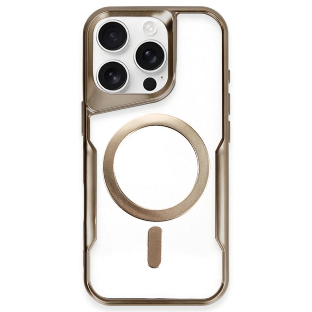  iPhone 15 Pro Kılıf Boyi Magsafe Silikon Kapak - Kahverengi