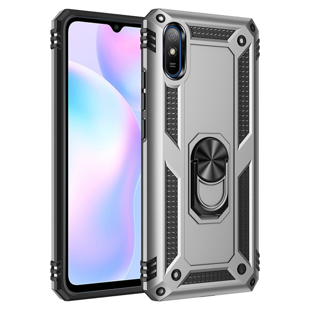Redmi 9A Kılıf Sofya Yüzüklü Silikon Kapak - Gümüş Redmi 9A Kılıf Sofya Yüzüklü Silikon Kapak - Gümüş