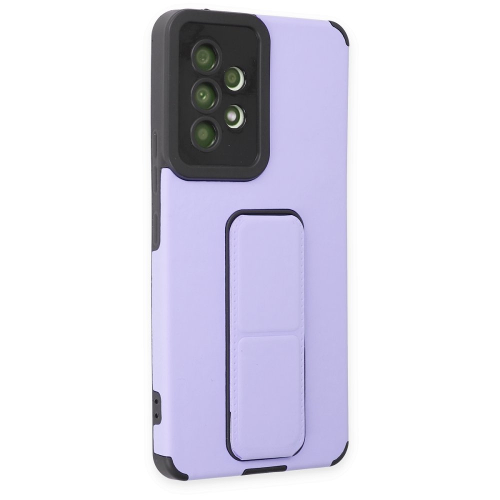 Samsung Galaxy A53 5G Kılıf Mega Standlı Silikon - Lila Samsung Galaxy A53 5G Kılıf Mega Standlı Silikon - Lila