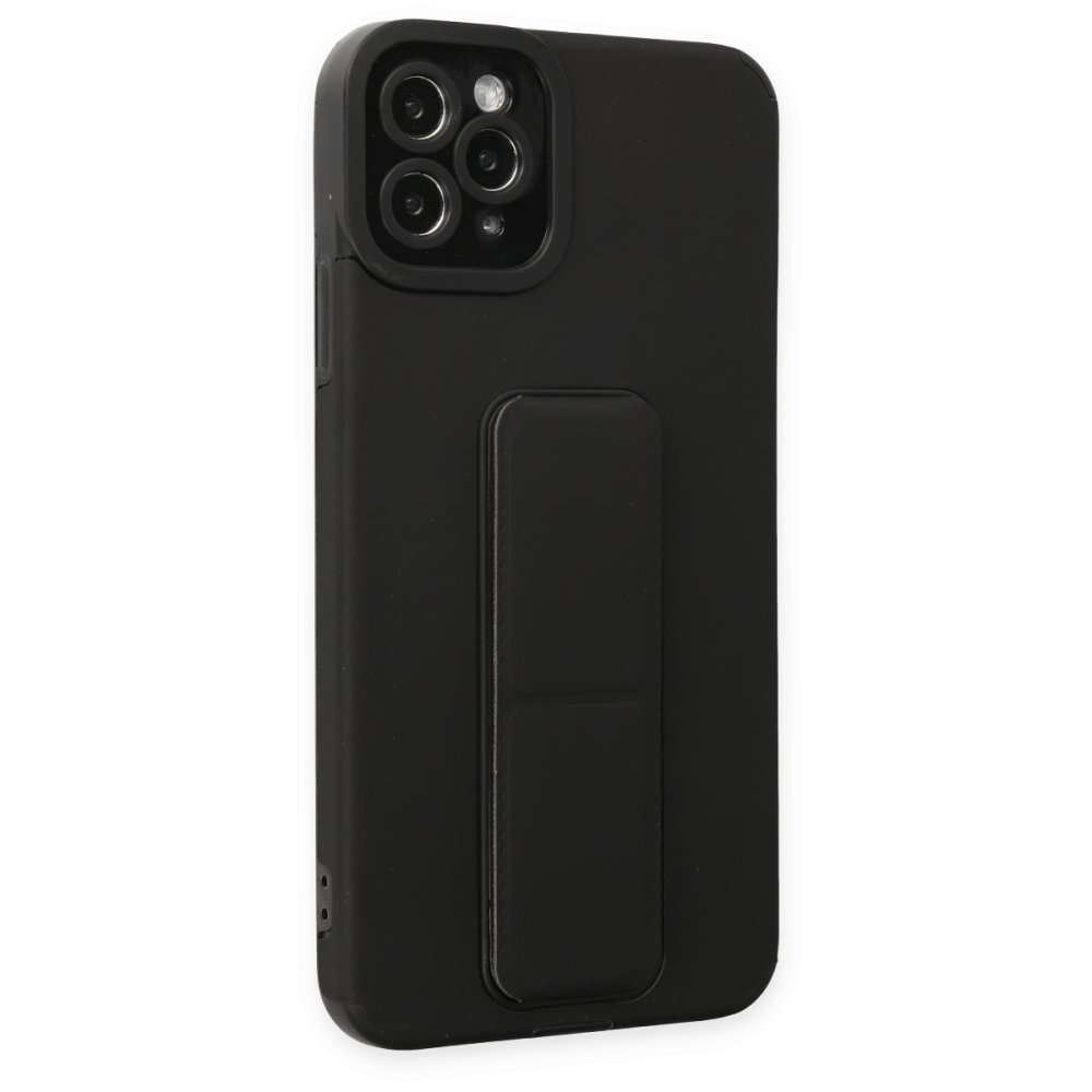 iPhone 11 Pro Max Kılıf Mega Standlı Silikon - Siyah iPhone 11 Pro Max Kılıf Mega Standlı Silikon - Siyah