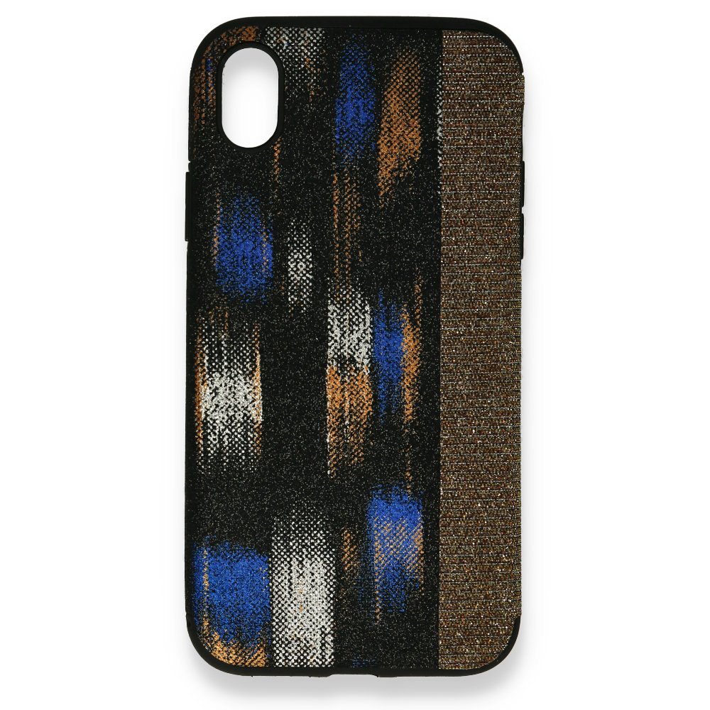  iPhone XR Kılıf Ottoman Simli Silikon - Siyah-Yeşil