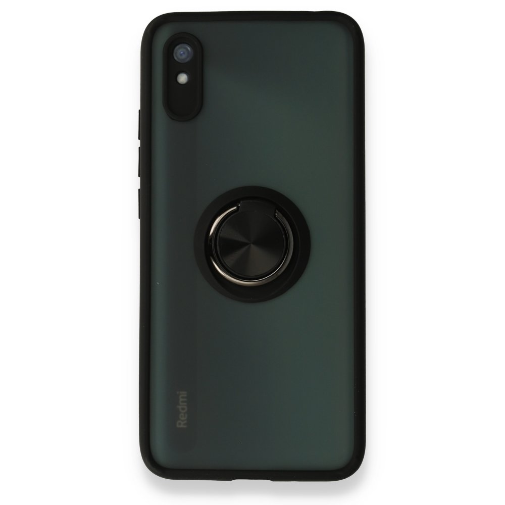 Redmi 9A Kılıf Montreal Yüzüklü Silikon Kapak - Siyah Redmi 9A Kılıf Montreal Yüzüklü Silikon Kapak - Siyah