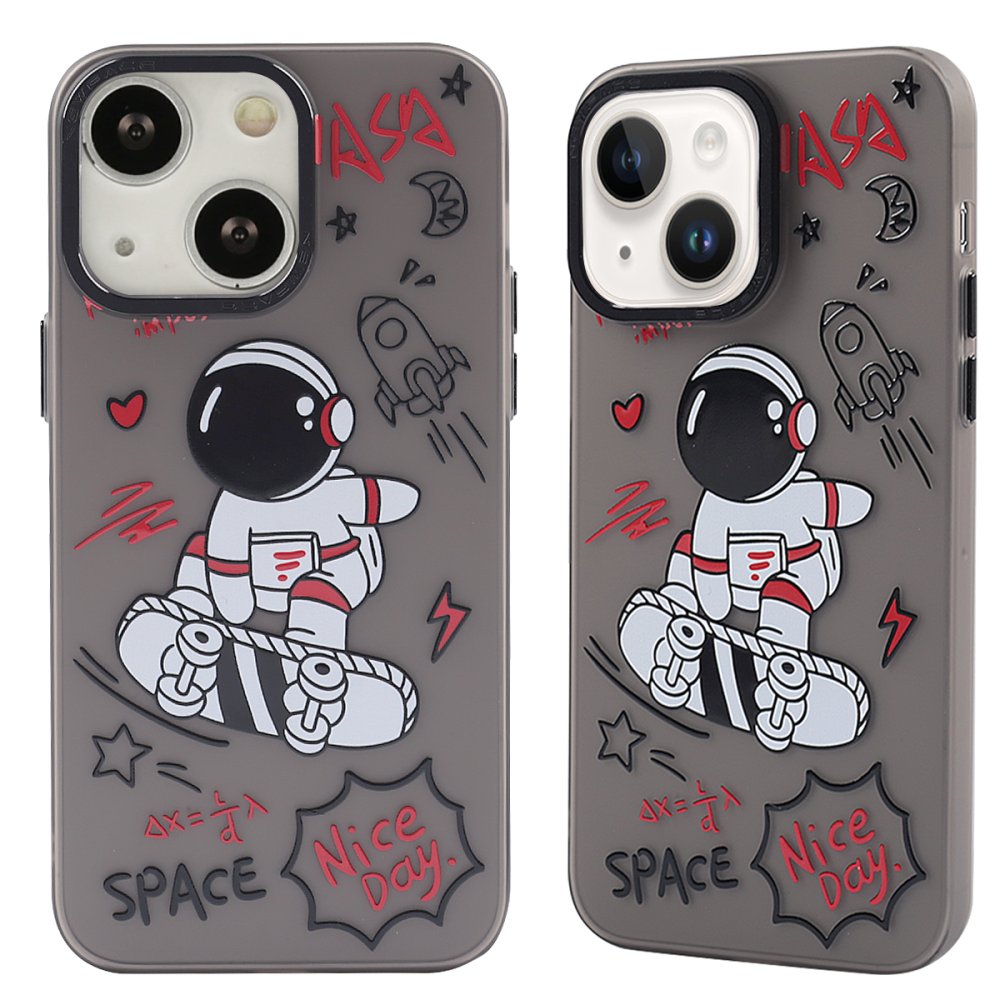  iPhone 14 Kılıf Prada Desenli Kapak - Prada Siyah - 1