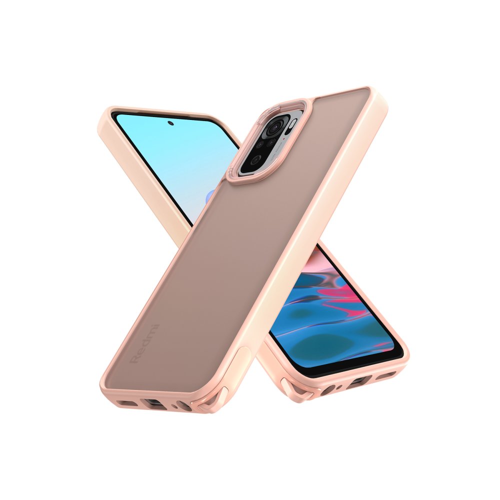 Redmi Note 10S Kılıf Elegant Kapak - Pudra