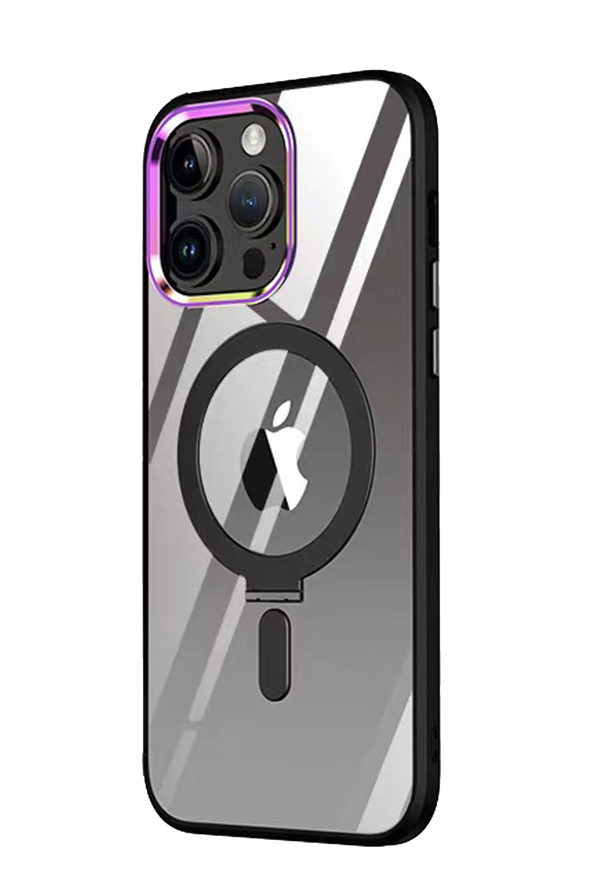  iPhone 13 Pro Kılıf Mudo Magneticsafe Standlı Kapak - Siyah