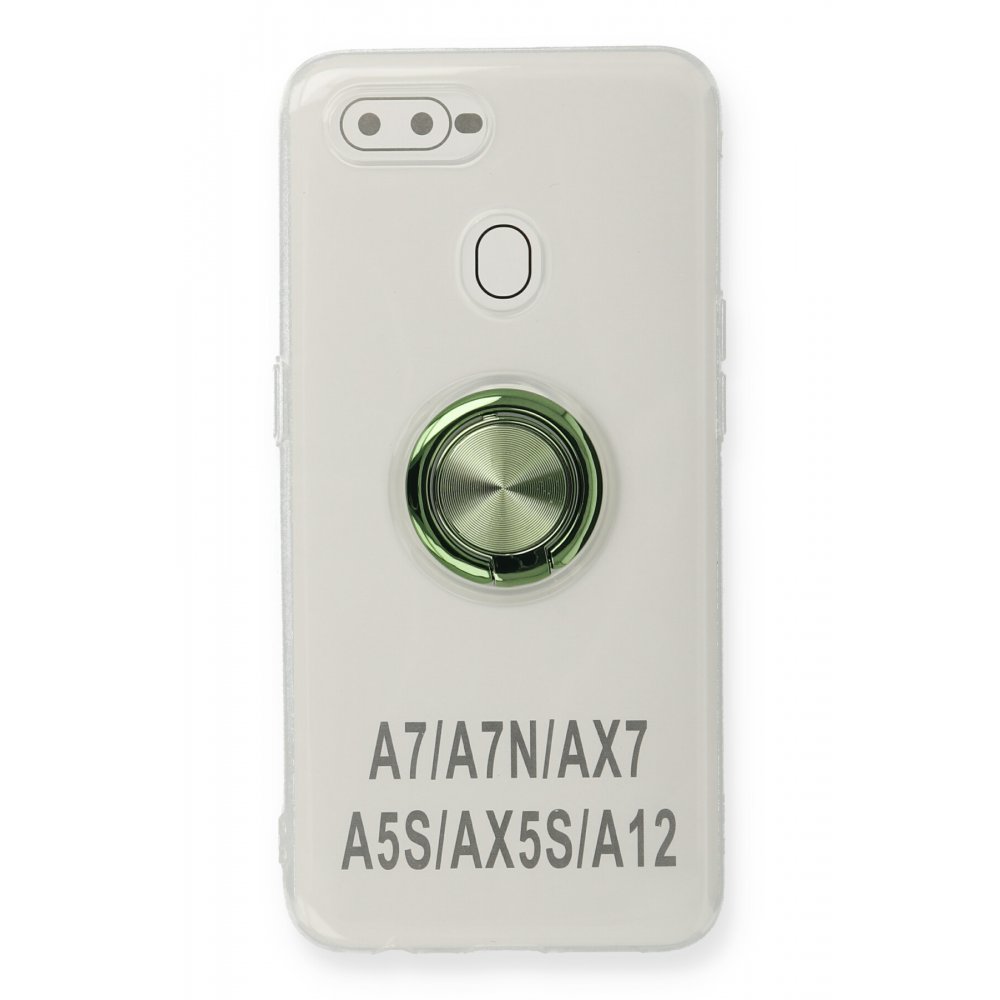 Oppo A5S Kılıf Gros Yüzüklü Silikon - Yeşil