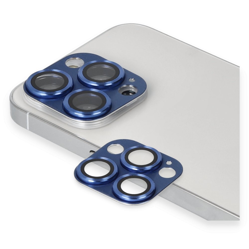  iPhone 13 Pro Max Pers Alüminyum Kamera Lens - Lacivert