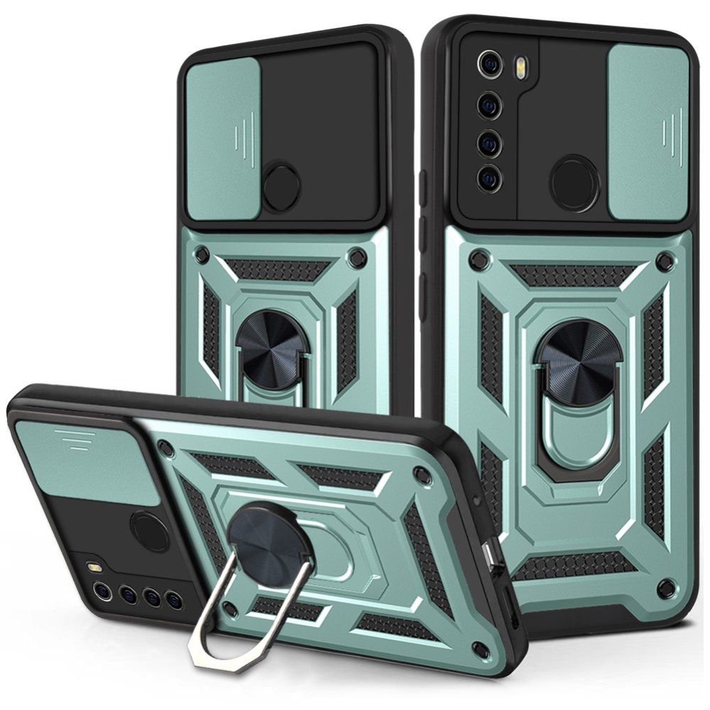 Redmi Note 8 Kılıf Pars Lens Yüzüklü Silikon - Yeşil