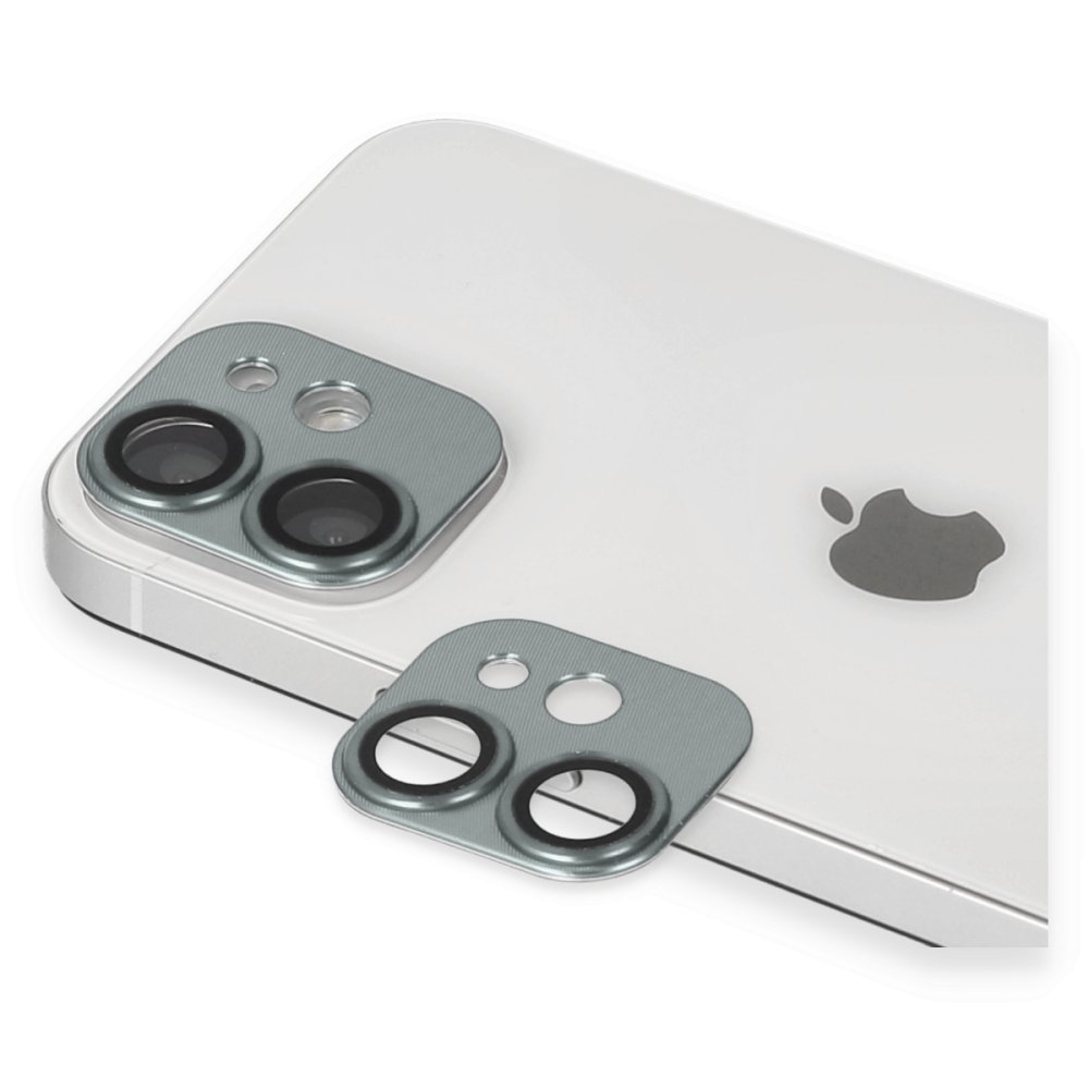  iPhone 12 Mini Pers Alüminyum Kamera Lens - Yeşil