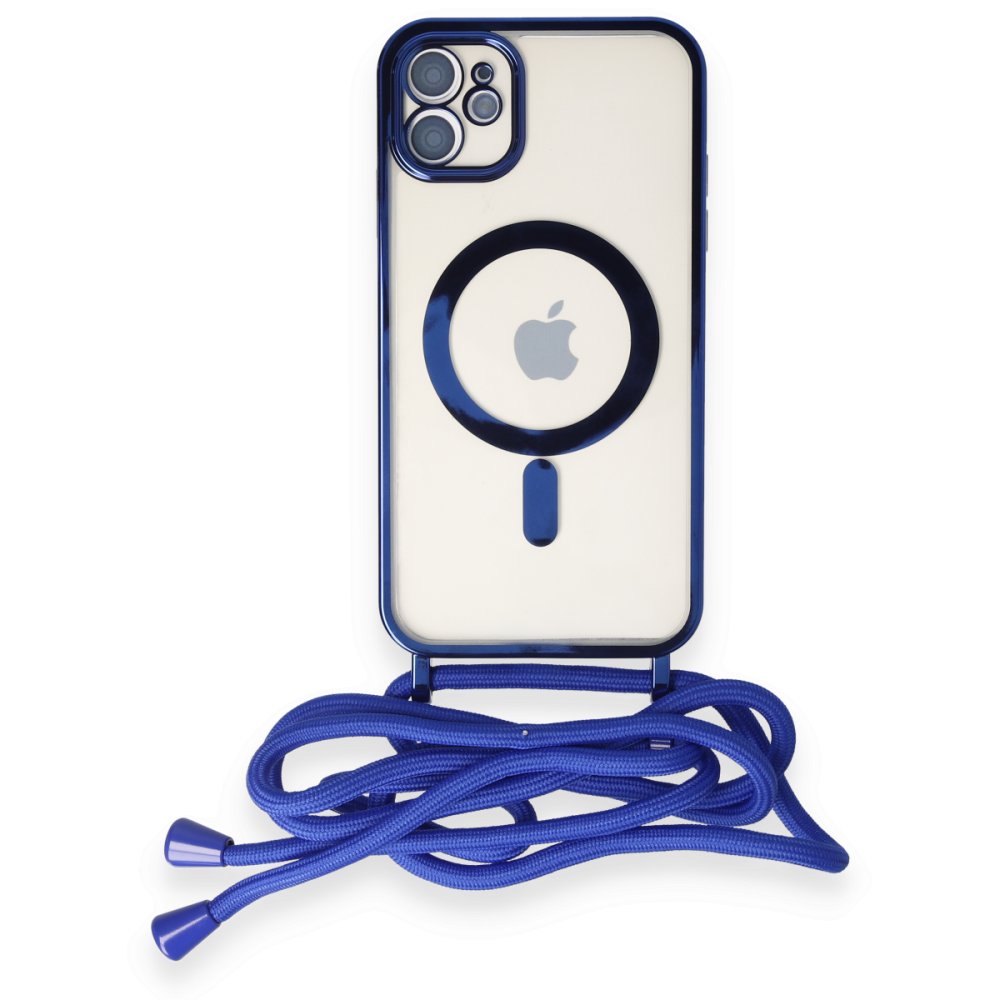 iPhone 11 Kılıf Divo Lazer Askılı Magsafe Kapak - Mavi iPhone 11 Kılıf Divo Lazer Askılı Magsafe Kapak - Mavi