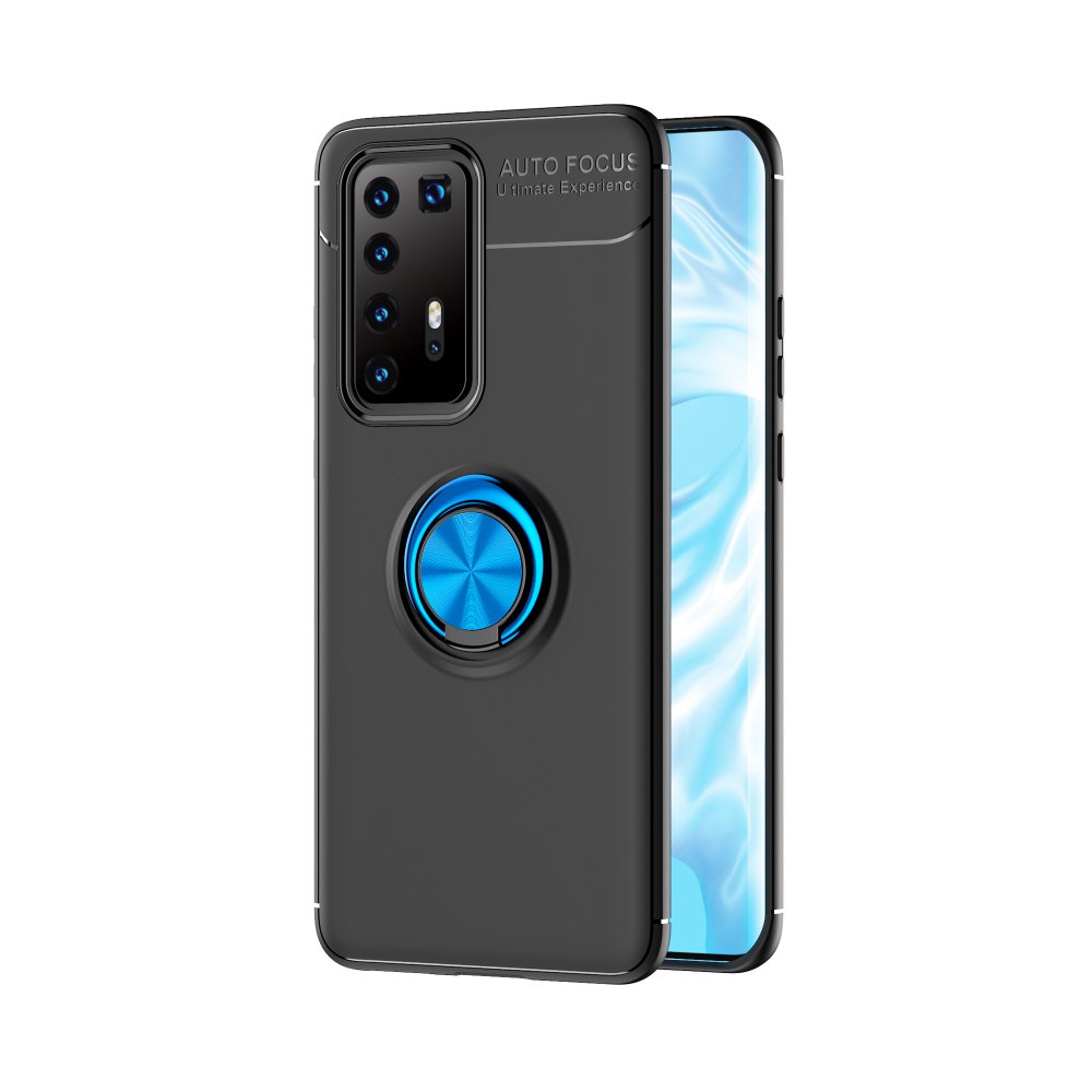 Huawei P40 Pro Kılıf Range Yüzüklü Silikon - Siyah-Mavi  Huawei P40 Pro Kılıf Range Yüzüklü Silikon - Siyah-Mavi
