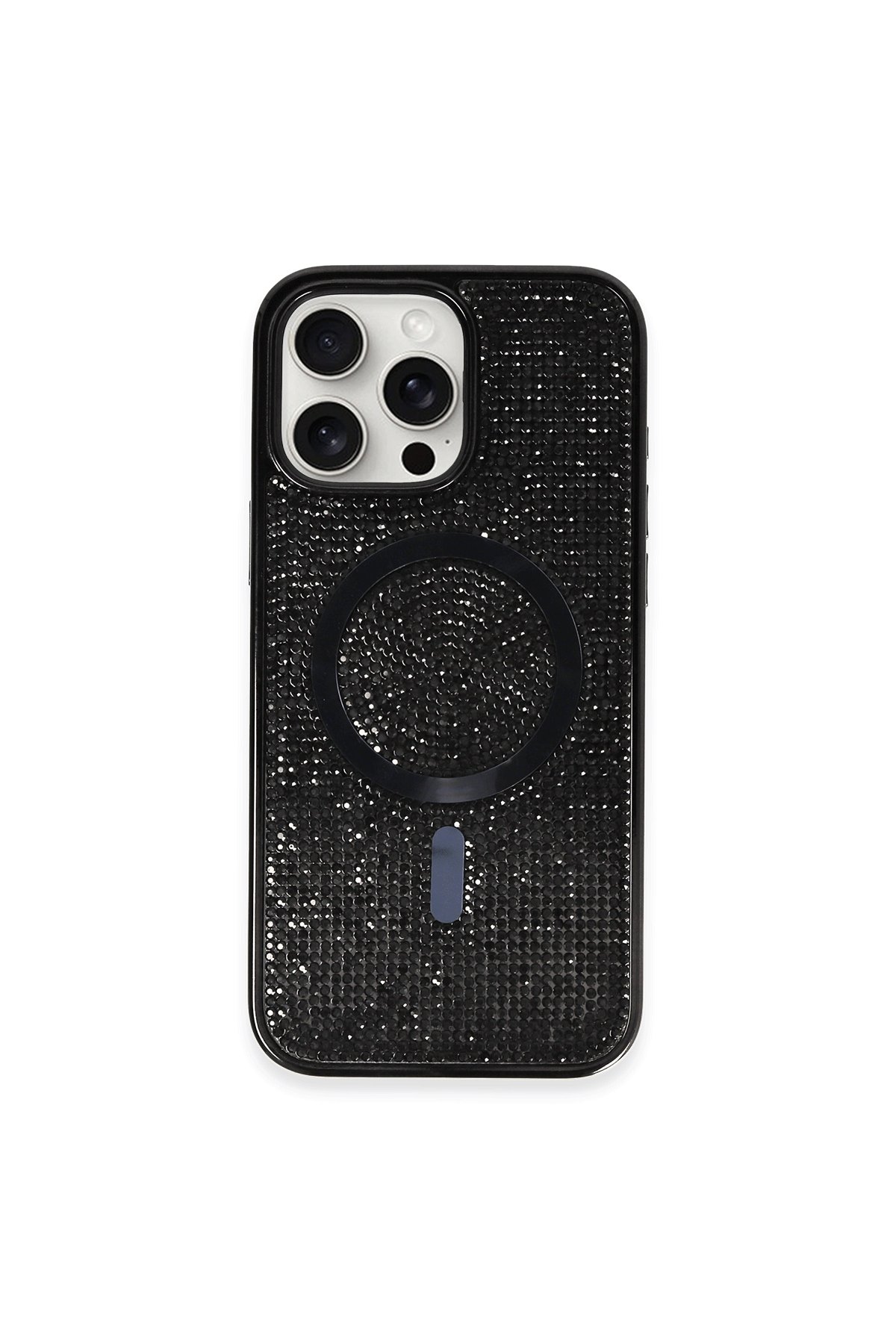iPhone 16 Pro Max Kılıf Diamond Magsafe Kapak - Siyah iPhone 16 Pro Max Kılıf Diamond Magsafe Kapak - Siyah