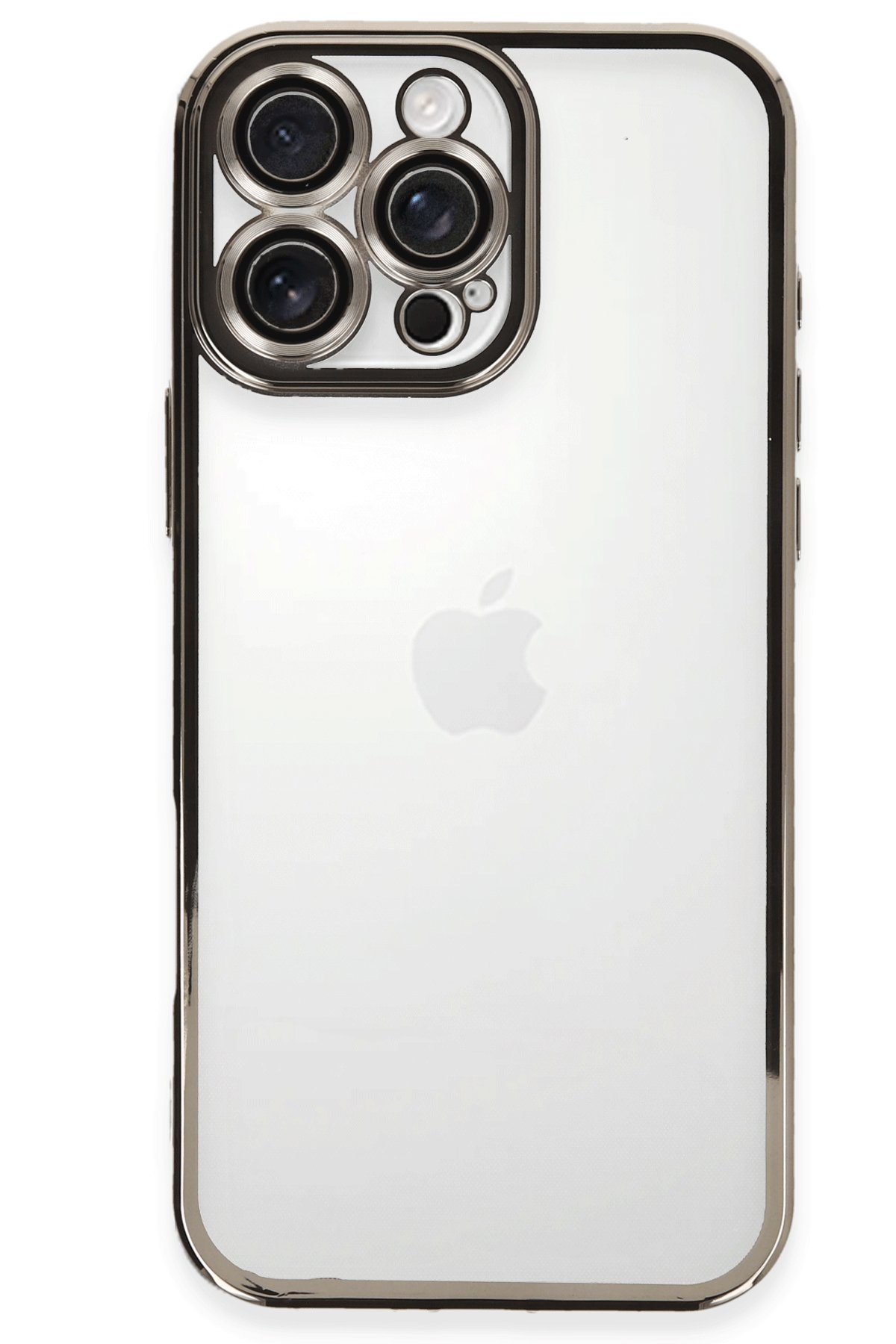  iPhone 16 Pro Max Kılıf Razer Lensli Silikon - Titanyum Gri