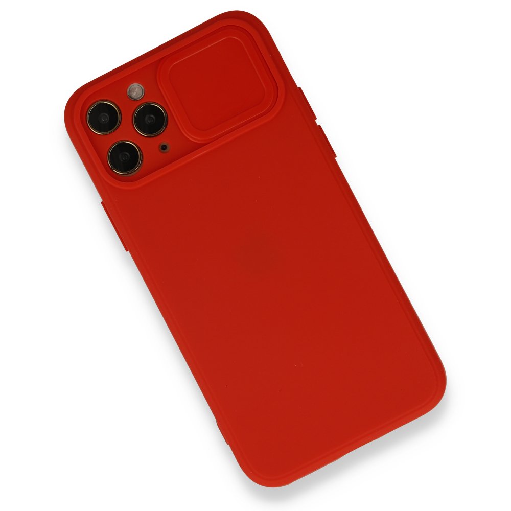  iPhone 11 Pro Max Kılıf Color Lens Silikon - Kırmızı