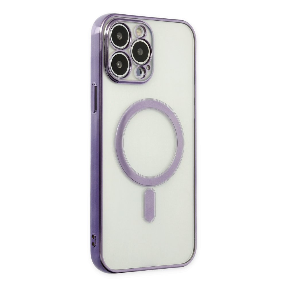  iPhone 14 Pro Kılıf Magneticsafe Lazer Silikon - Mor