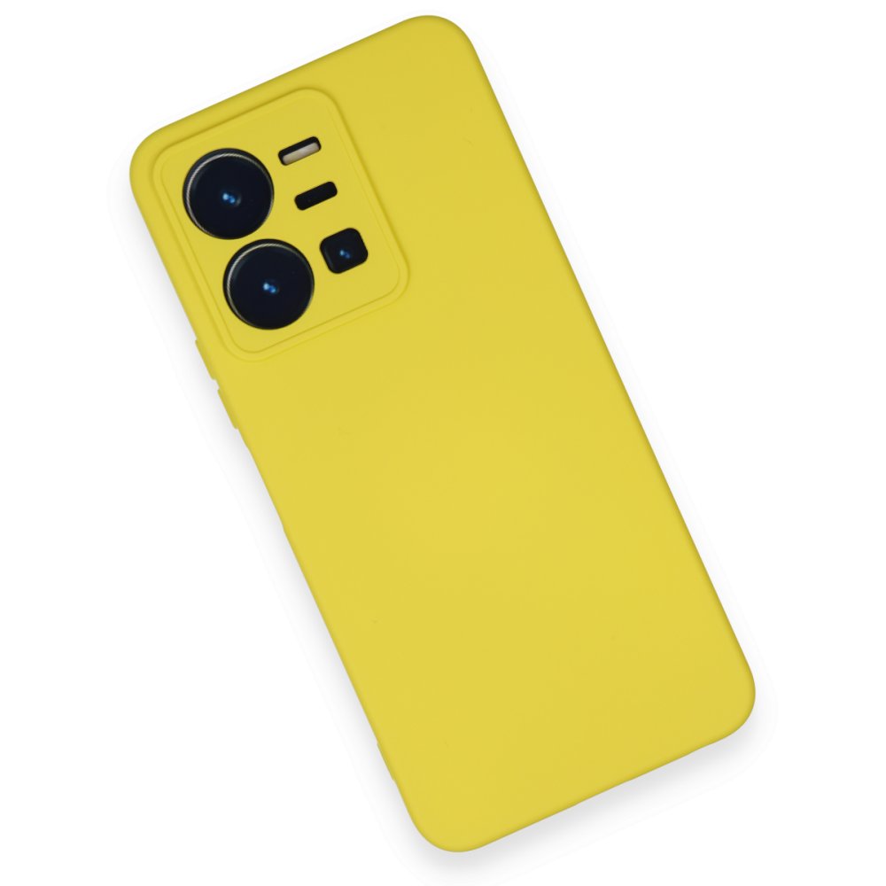  Vivo Y35 Kılıf Nano içi Kadife Silikon - Sarı