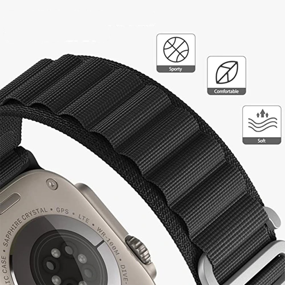  Apple Watch 44mm Mountain Kordon - Beyaz-Kırmızı