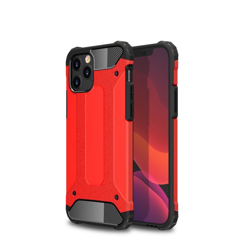  iPhone 12 Pro Max Kılıf Tank Silikon Kapak - Kırmızı