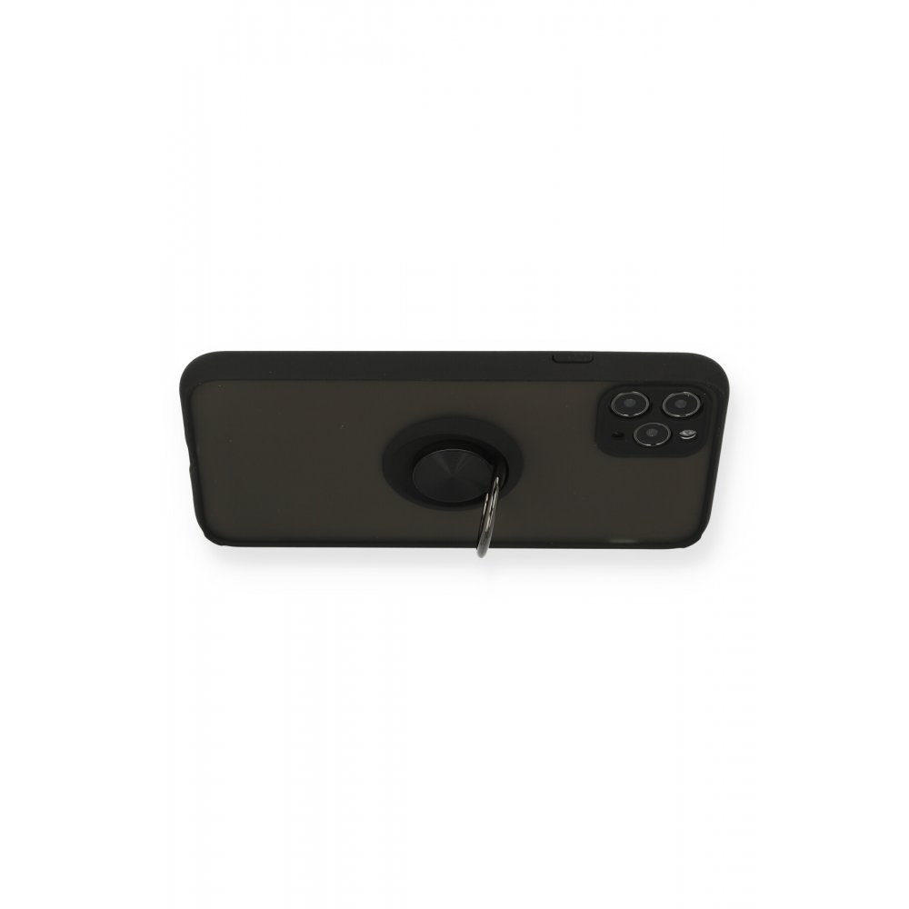 iPhone 11 Pro Kılıf Montreal Yüzüklü Silikon Kapak - Siyah iPhone 11 Pro Kılıf Montreal Yüzüklü Silikon Kapak - Siyah