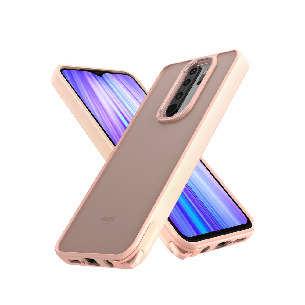 Redmi Note 8 Pro Kılıf Elegant Kapak - Pudra