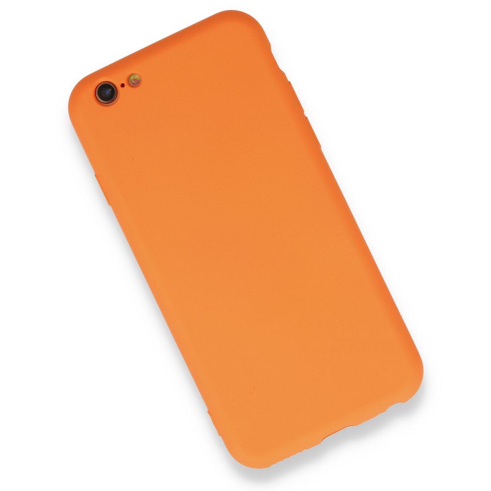 iPhone 6 Kılıf Nano içi Kadife Silikon - Turuncu iPhone 6 Kılıf Nano içi Kadife Silikon - Turuncu