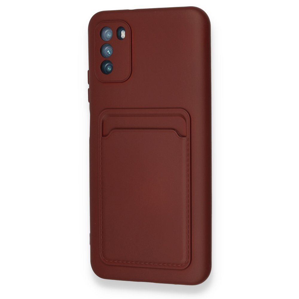  Xiaomi Pocophone M3 Kılıf Kelvin Kartvizitli Silikon - Bordo