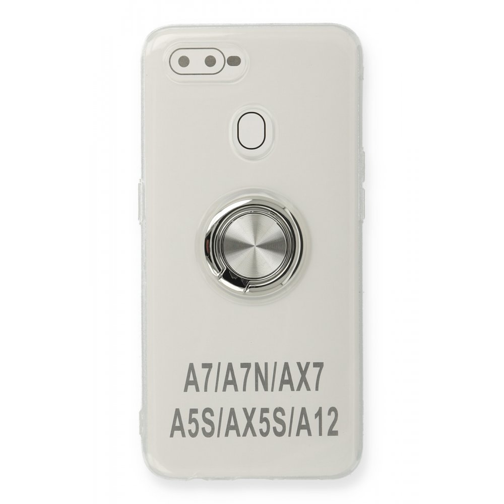  Oppo A5S Kılıf Gros Yüzüklü Silikon - Gümüş