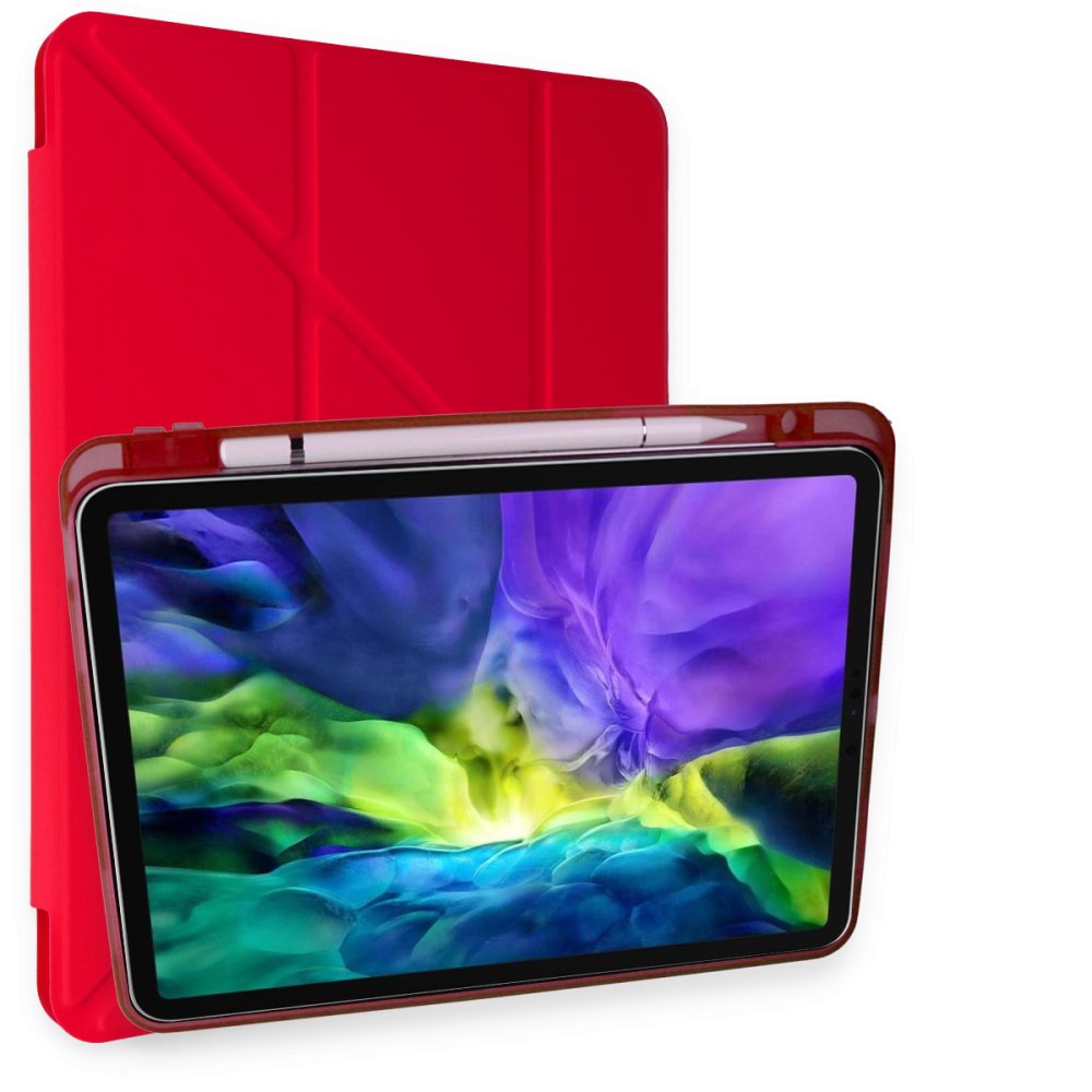 iPad Pro 11 (2018) Kılıf Kalemlikli Mars Tablet Kılıfı - Kırmızı iPad Pro 11 (2018) Kılıf Kalemlikli Mars Tablet Kılıfı - Kırmızı
