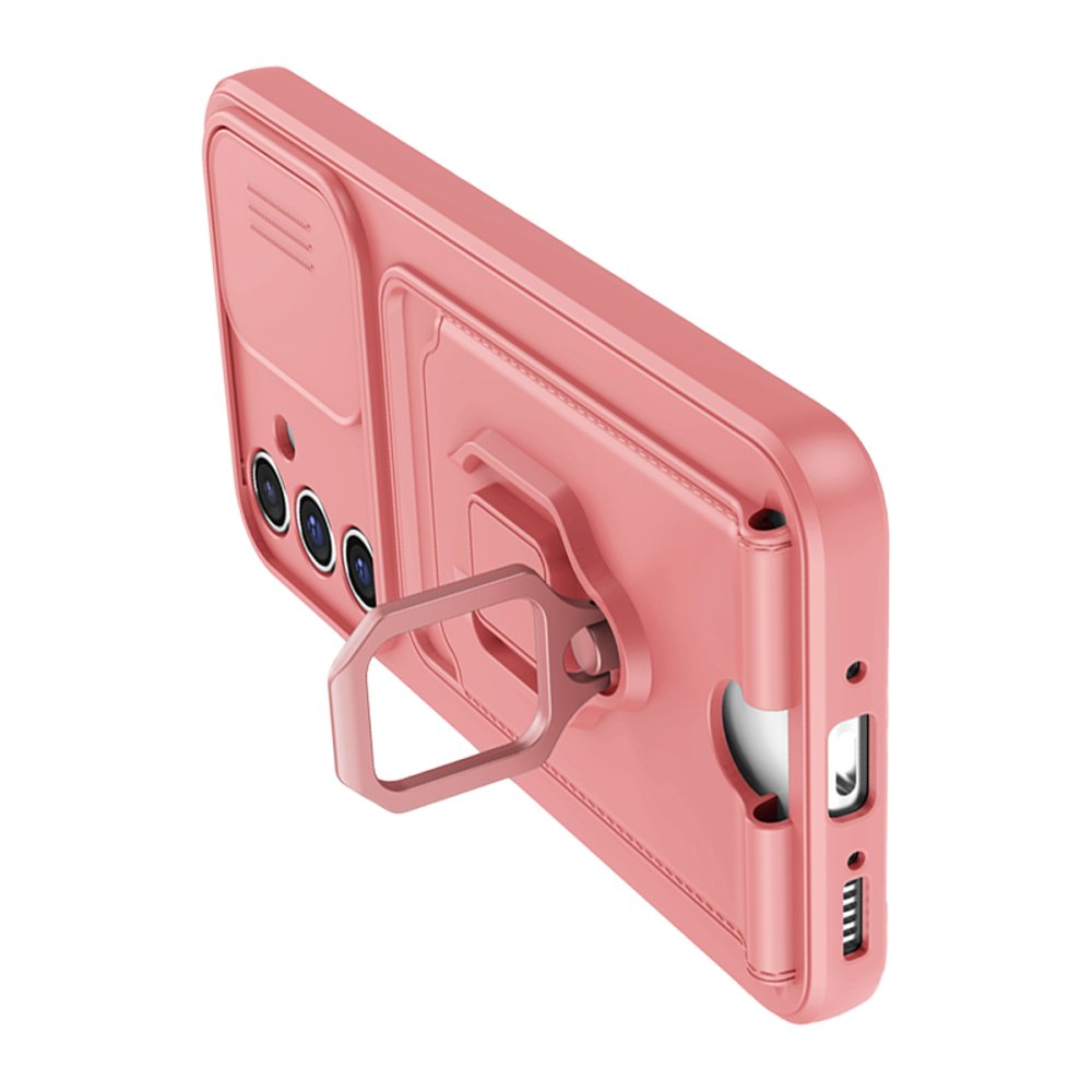  Samsung Galaxy A05S Kılıf Zuma Kartvizitli Yüzüklü Silikon - Pembe