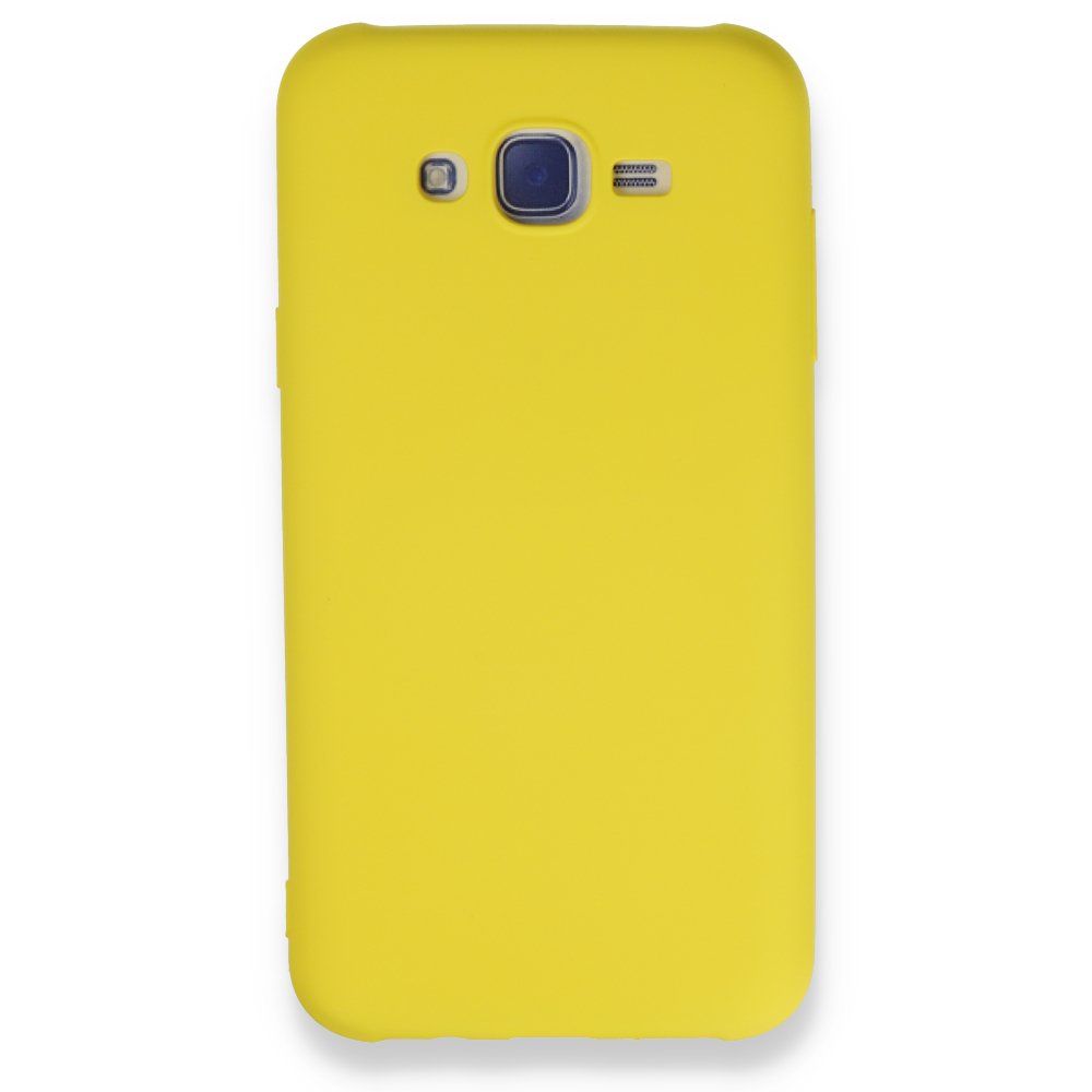  Samsung Galaxy J7 Kılıf Nano içi Kadife Silikon - Sarı