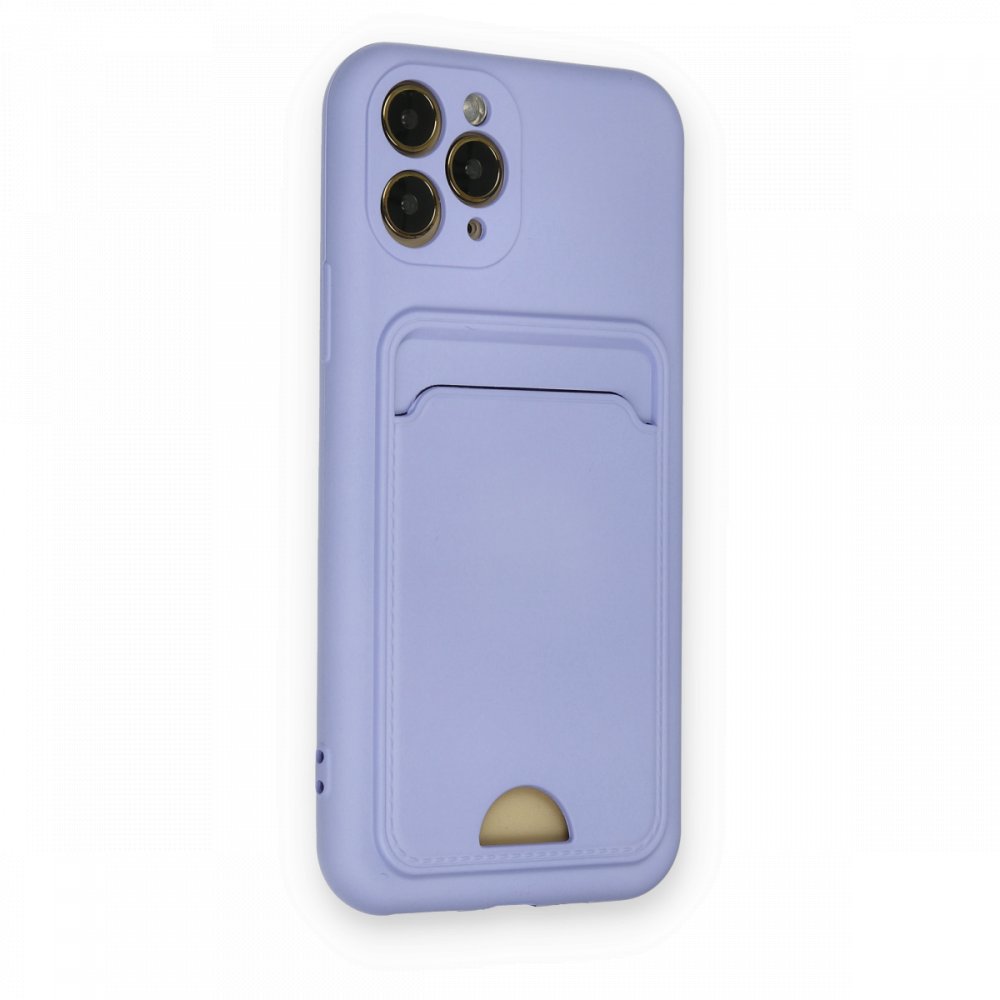  iPhone 11 Pro Kılıf Kelvin Kartvizitli Silikon - Lila