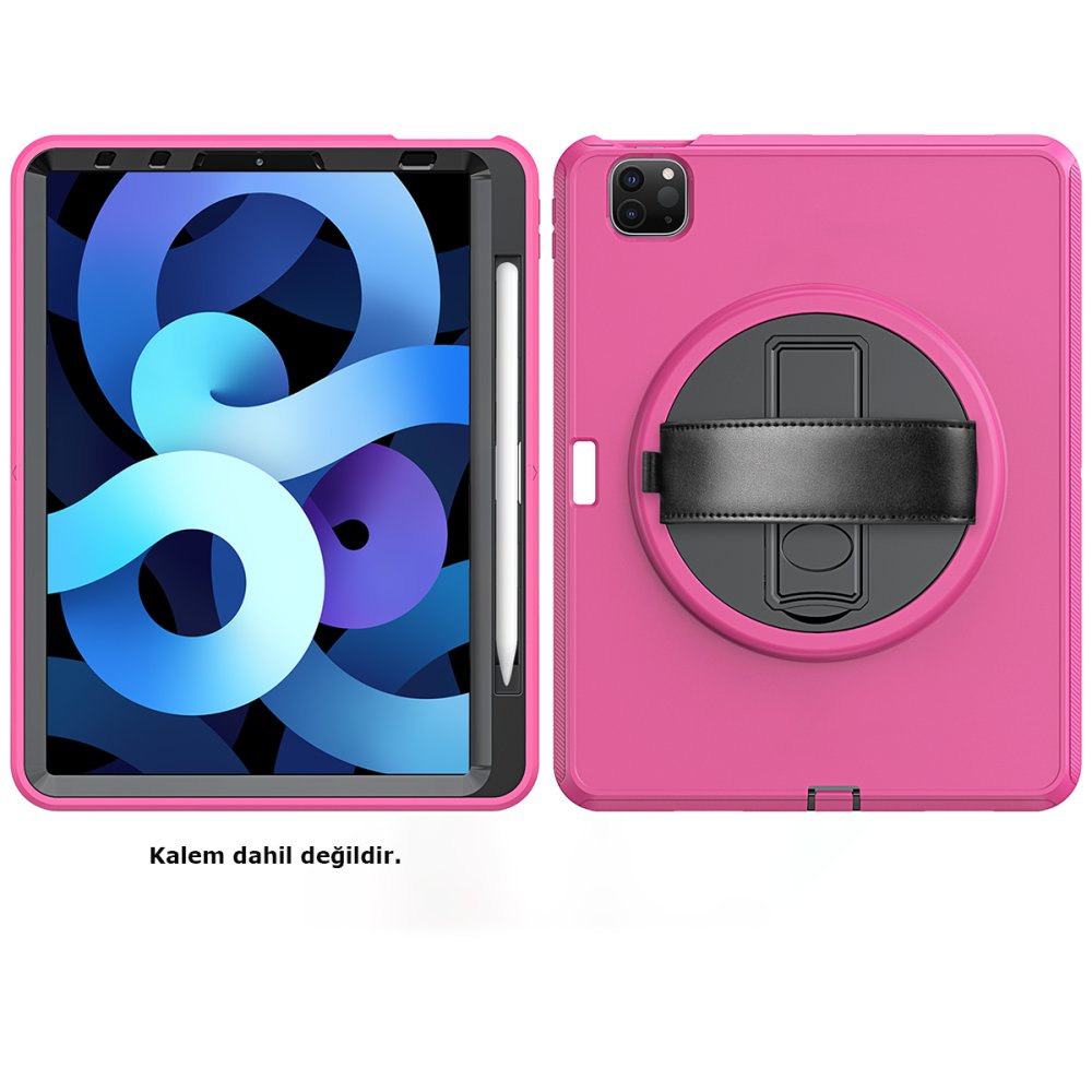  iPad Pro 11 (2021) Kılıf Hand Strap Tablet Kılıfı - Pembe