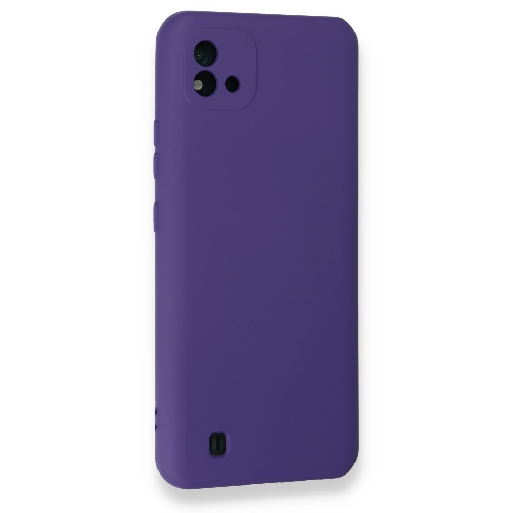 Realme C11 2021 Kılıf Nano içi Kadife Silikon - Mor  Realme C11 2021 Kılıf Nano içi Kadife Silikon - Mor