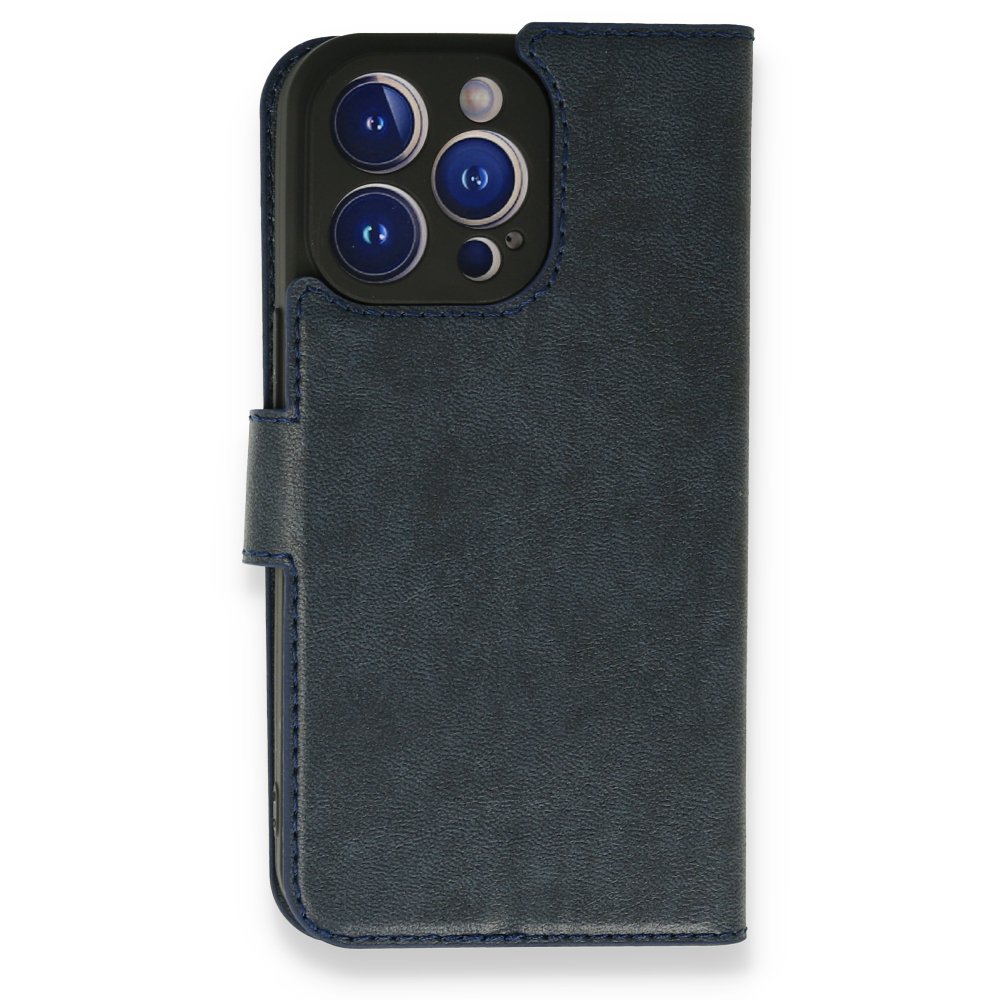  iPhone 13 Pro Max Kılıf Trend S Plus Kapaklı Kılıf - Lacivert