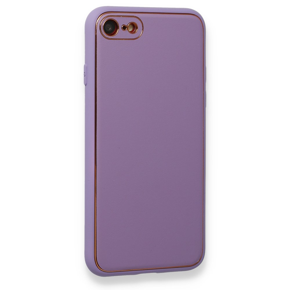 iPhone 7 Kılıf Coco Deri Silikon Kapak - Lila iPhone 7 Kılıf Coco Deri Silikon Kapak - Lila