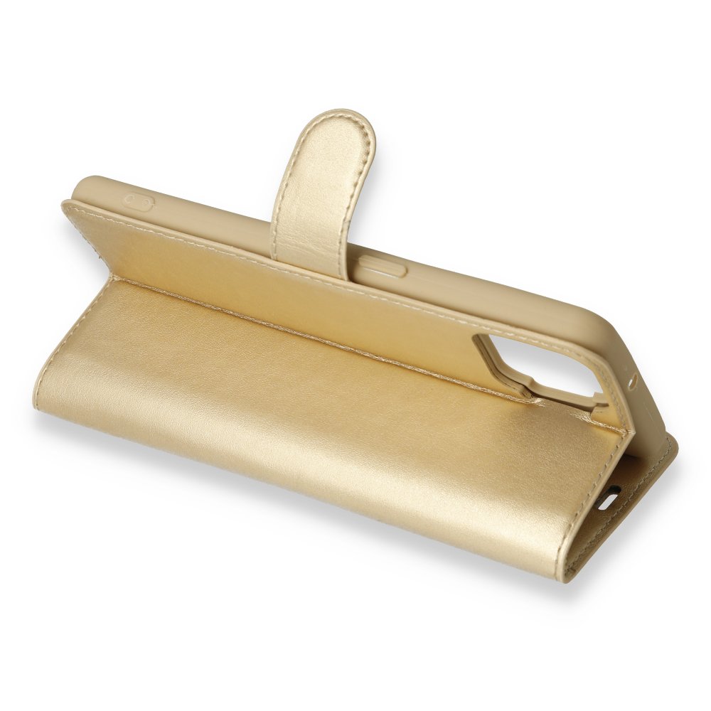  Oppo A73 Kılıf Trend S Plus Kapaklı Kılıf - Gold