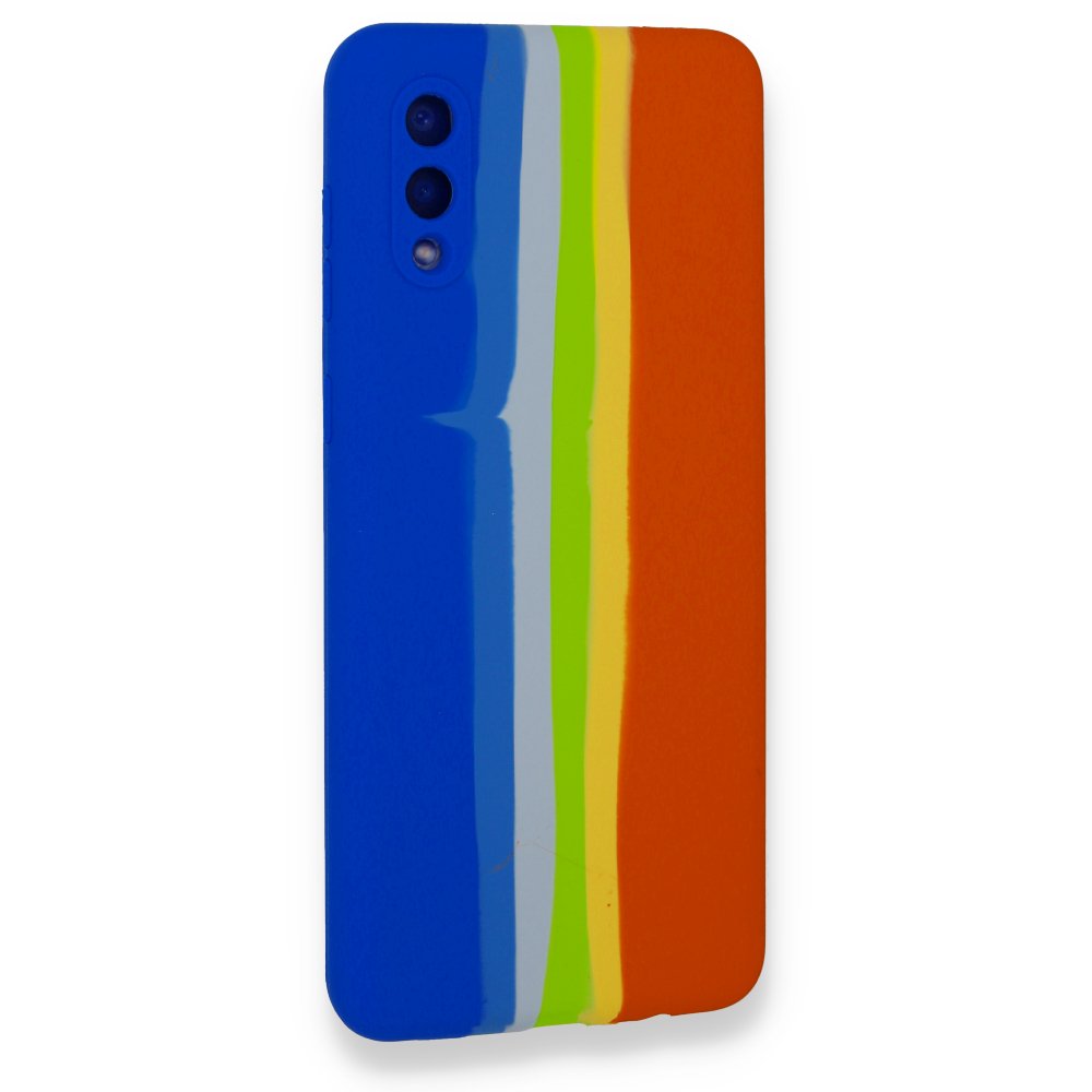 Samsung Galaxy A02 Kılıf Ebruli Lansman Silikon - Mavi-Turuncu Samsung Galaxy A02 Kılıf Ebruli Lansman Silikon - Mavi-Turuncu