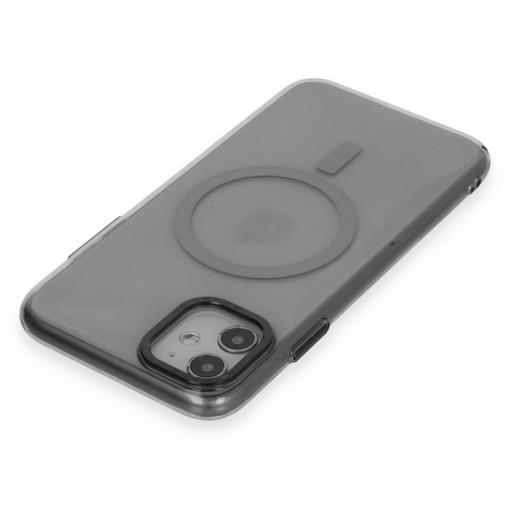 iPhone 11 Kılıf Anka PC Magneticsafe Sert Metal Kapak - Siyah