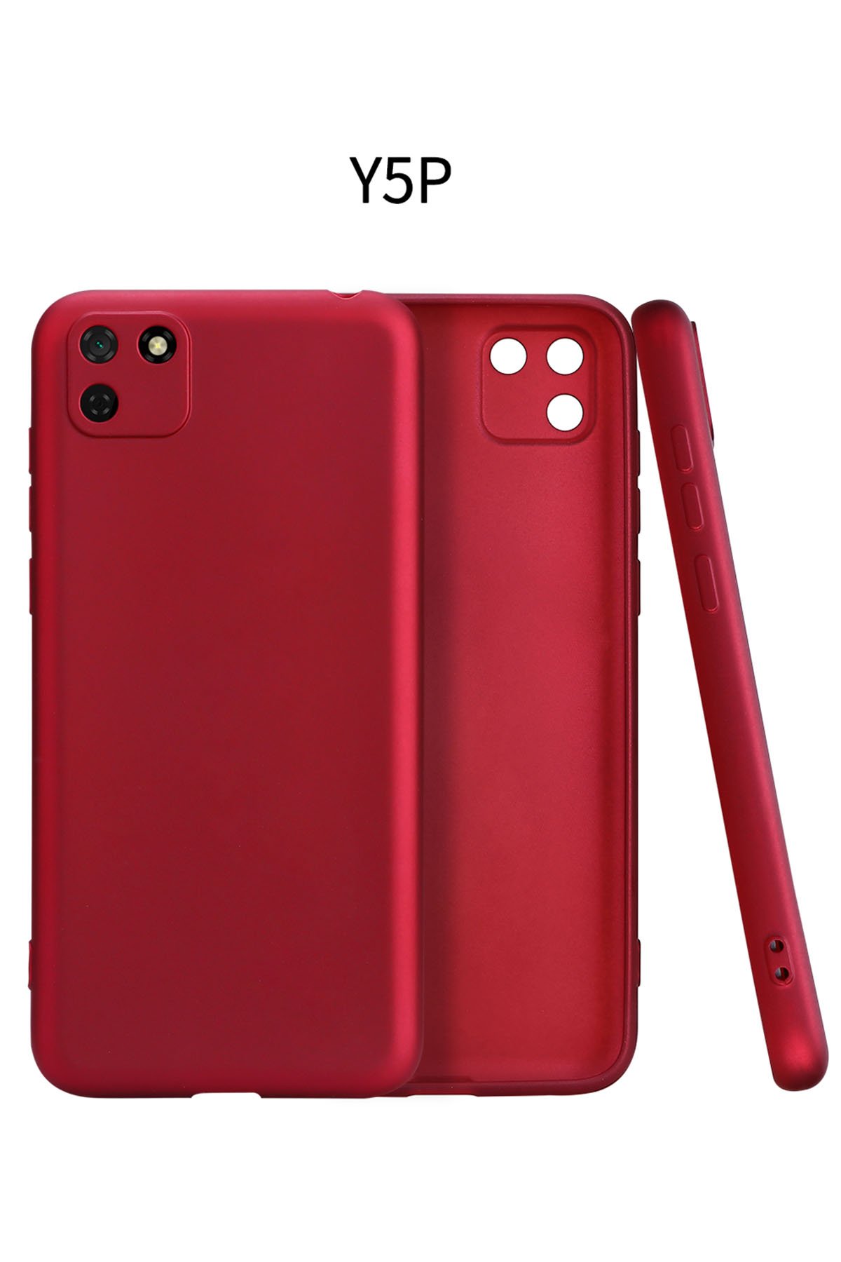Huawei Y5P Kılıf First Silikon - Bordo  Huawei Y5P Kılıf First Silikon - Bordo