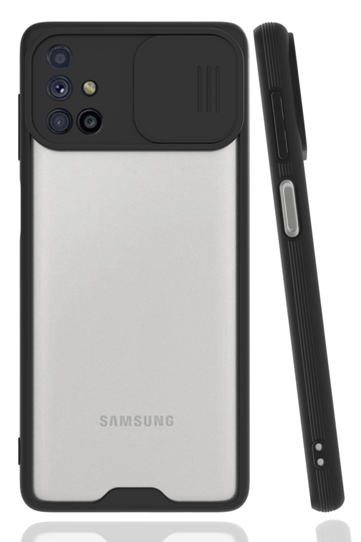  Samsung Galaxy M51 Kılıf Platin Kamera Koruma Silikon - Siyah