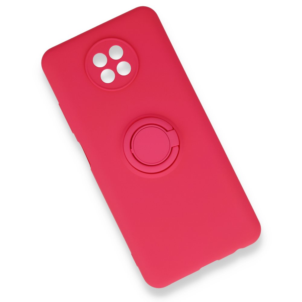 Redmi Note 9 5G Kılıf Viktor Yüzüklü Silikon - Pembe Redmi Note 9 5G Kılıf Viktor Yüzüklü Silikon - Pembe