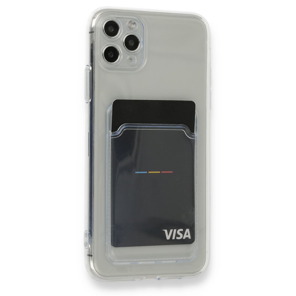  iPhone 11 Pro Max Kılıf Kart Şeffaf Silikon - Şeffaf