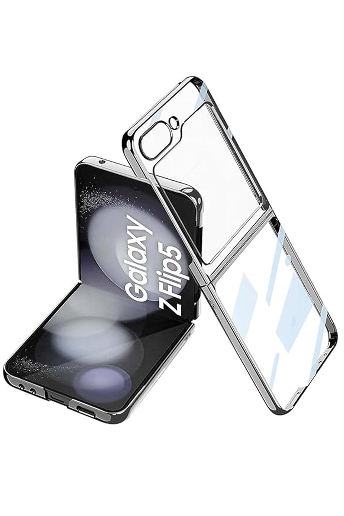  Samsung Galaxy Z Flip 5 Kılıf Fold Element Kapak - Gümüş