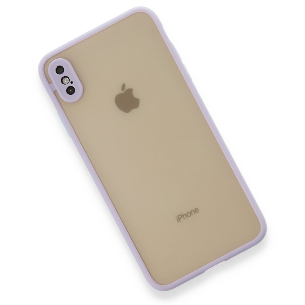  iPhone XS Max Kılıf Montreal Silikon Kapak - Mor