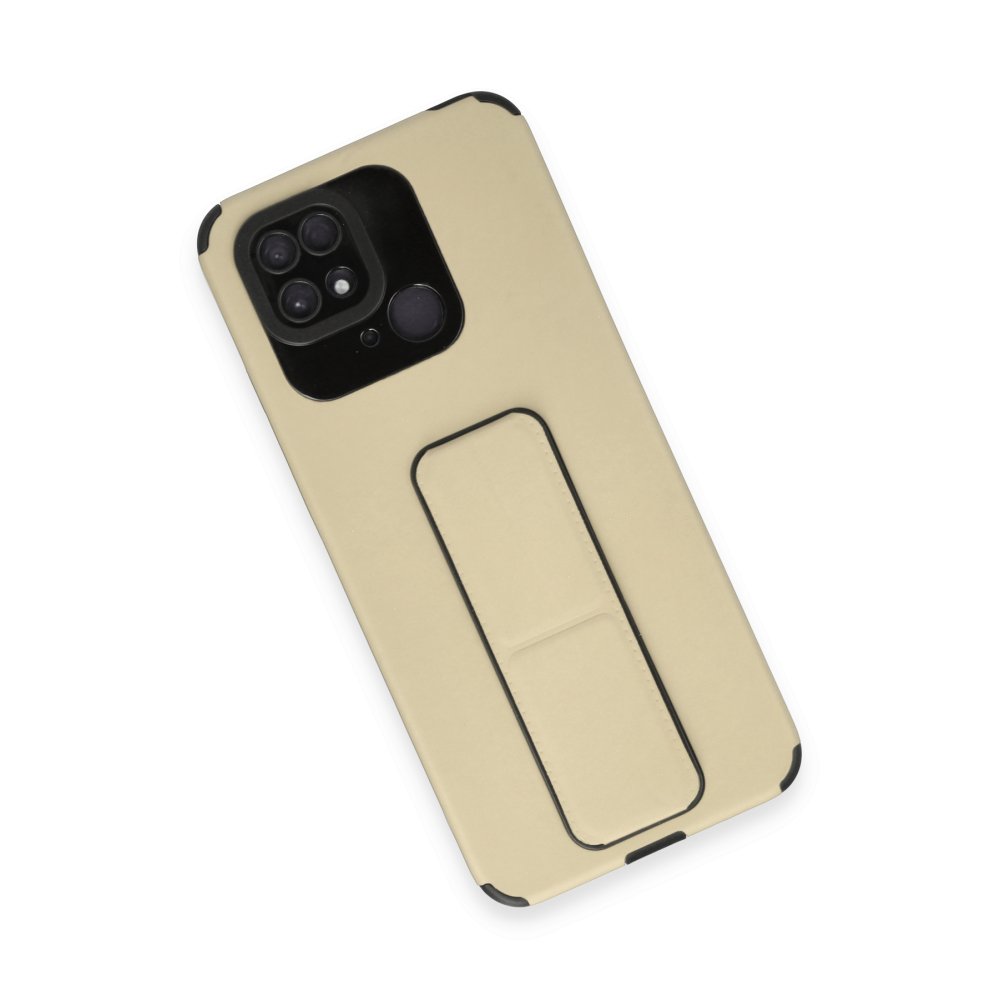 Xiaomi Poco C40 Kılıf Mega Standlı Silikon - Gold Xiaomi Poco C40 Kılıf Mega Standlı Silikon - Gold