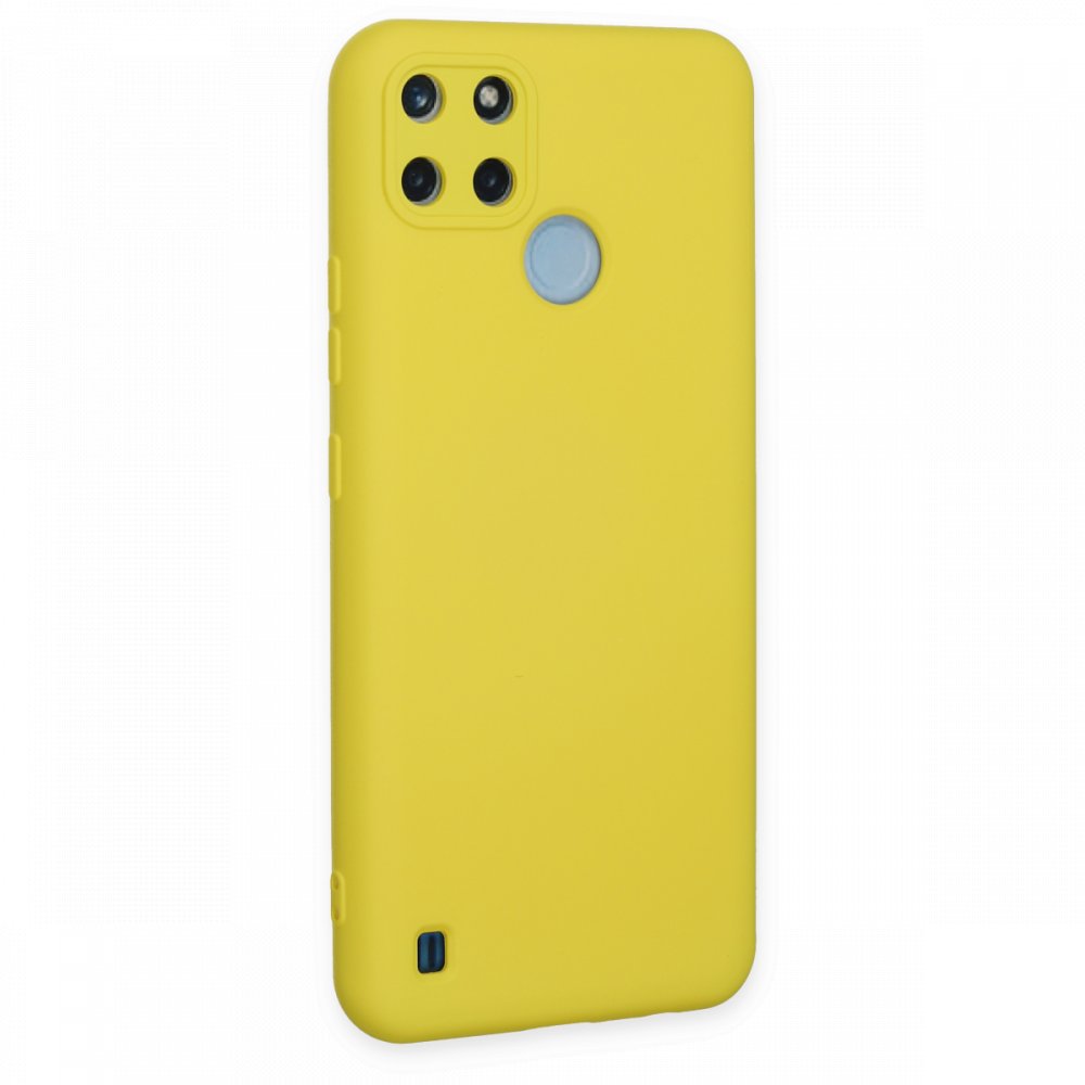  Realme C21Y Kılıf Nano içi Kadife Silikon - Sarı