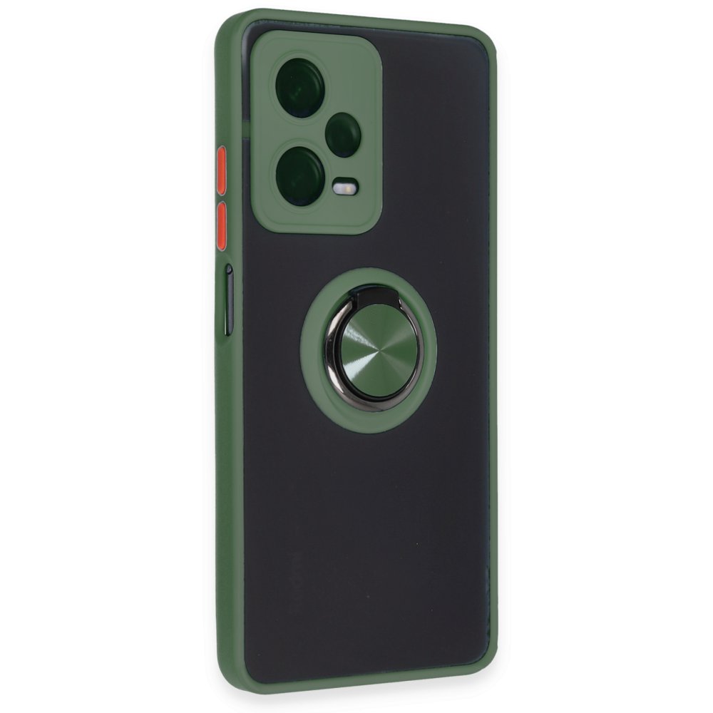 Redmi Note 12 5G Kılıf Montreal Yüzüklü Silikon Kapak - Yeşil Redmi Note 12 5G Kılıf Montreal Yüzüklü Silikon Kapak - Yeşil